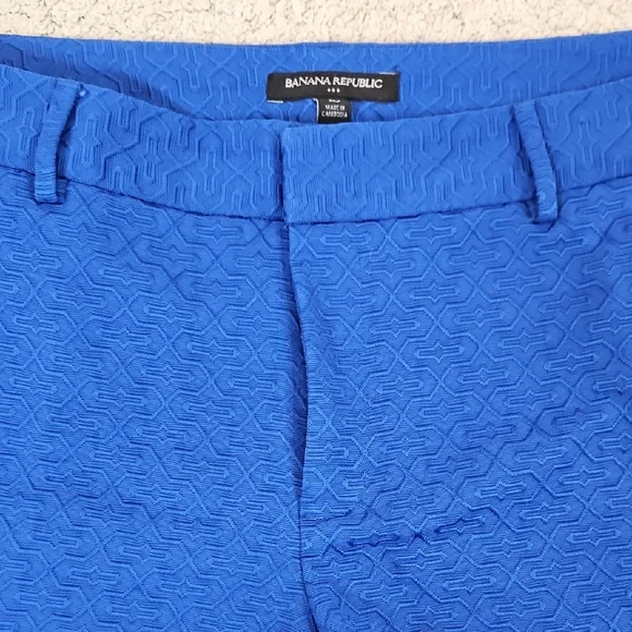 Banana Republic Women's Vibrant Cobalt Blue Textured Shorts Size 10 - Picture 4 of 8